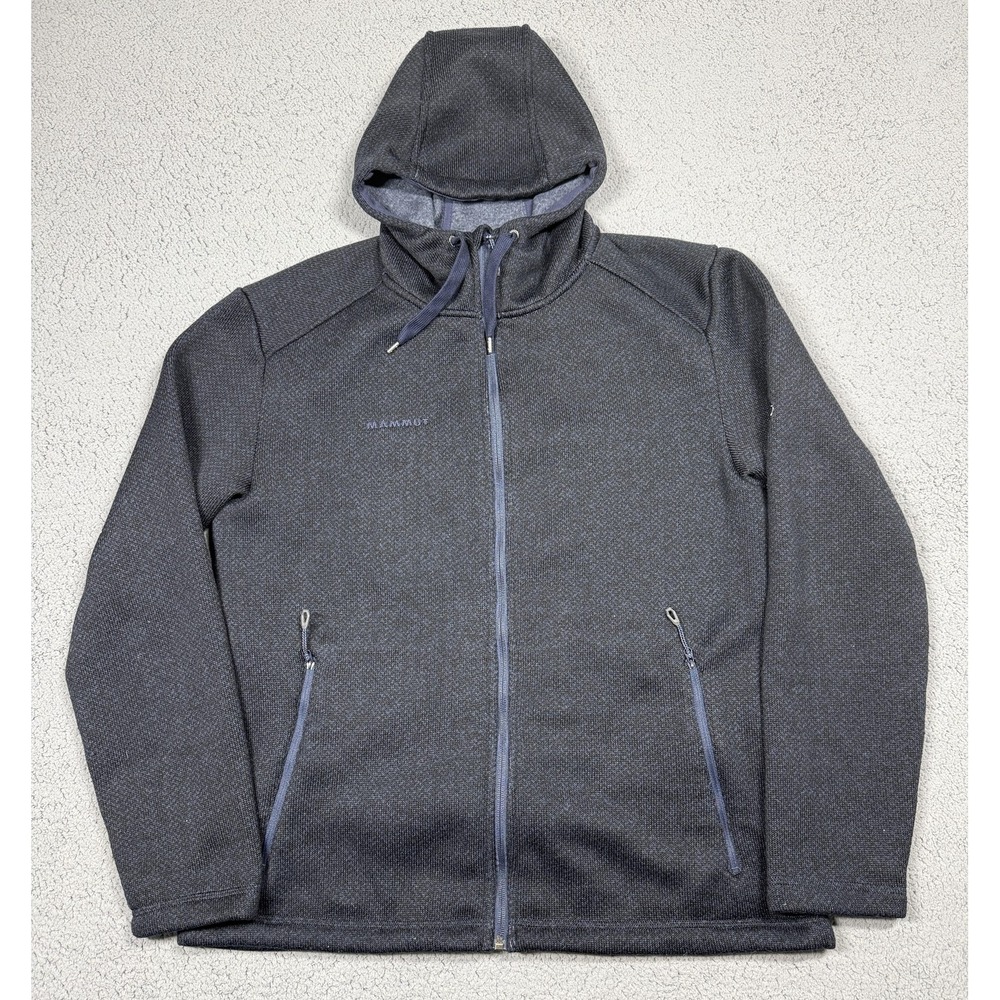 Mammut Chamuera Jacket Mens XL Blue Hooded Full Zip Fleece Lined‎ Hiking